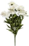 Fourwalls Artificial Decorative Carnation Flower Bunches (18 flowers, 50 cm tall, White)