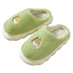 Slipper for Men and Women Flip Flops Winter Woolen Indoor Carpet Slippers for Bedroom Sandals (Green-6)