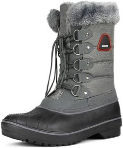 DREAM PAIRS Women's Snow Boots,Size 8,Grey,DP-Canada