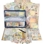 Funto Scrapbooking Kit (202 PCS), Vintage Collection-Wonderland, Ideal Gift Box Packaging, Perfect for Bullet Scrapbooking Materials, Planner DIY Arts Craft Collage