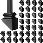 Iron Baluster Shoes Square Iron Balusters Black Copper Baluster Wrought Iron Spindles for Staircase Slant Shoes with Screw for Use with 1/2 Inch Staircase Balusters, Satin Black (48 Pack, 1/2 inch)