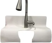 Comfy Kitchen Creations Splash Guard And Drip Catcher for kitchen faucets with double sinks (17”x 23”) - White