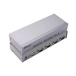 RS232 Splitter, DTECH 4 Port Serial Expansion Box 1x4 COM Port Expander with Power Adapter for Sharing PCs and Capture Data