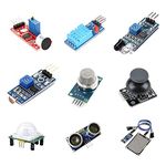 Robocraze Mini Sensor Kit with PIR, Ultrasonic Sensor, IR Sensor, LDR, Rain Sensor, Sound Sensor, Mq- 2 Gas Sensor, DHT 11, Joystick Module