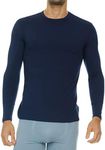 Thermajohn Thermal Shirts for Men Long Sleeve Thermal Compression Shirts for Men Base Layer Cold Weather (Navy, Medium)