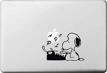 Vati Leaves Removable Creative Cool Snoopy Typing Decal Sticker Skin Art Black for Apple Macbook Pro Air Mac 13" 15" inch/Unibody 13" 15"Inch Laptop