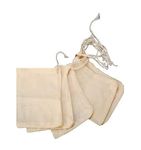 WUD 5Pcs. Unbleached Muslin Cotton Cheese Cloth Bags for Kitchen,for Straining Juice as Strainer,Masala Potli,Spice Bag,Making Paneer 7x5inches (5 Muslin Bags(7x5 inches))