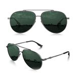 LUENX Men Sunglasses Polarized - UV 400 Protection green lens 60MM