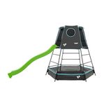 TP Toys Explorer Metal Climbing Frame Set and Ripple Slide - Black Edition - Adventure Playmat, Climbing Ladder, Sandpit and Ripple Slide. Roll Up Door. Round Viewing Window. Aged 3-12 Years