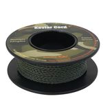 emma kites 100% Kevlar Braided Cord Camo Green 200Lb 30Ft Low Stretch for Fishing Tactical Survival Camping Backpacking Outdoor Utility Cord