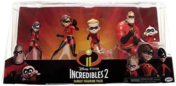 The Incredibles 2, 5 Piece Family Figure Set Comes with (Mr./Mrs. Incredible, Violet, Dash, Jack Jack)