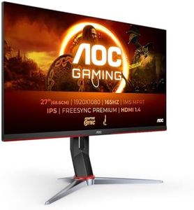 AOC Gaming 27G2SP - 27 Inch FHD Monitor, IPS, 1ms, FreeSync Premium, Gsync Compatible, Height Adjust, Low Input lag, Game modes (1920 x 1080 @@ 165Hz, , 250 cd/m, HDMI 1.4 x 2 / Display Port)