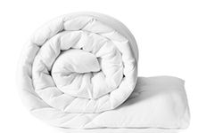 Amazon Brand - Solimo Microfibre Double Comforter - 300 GSM, White, lightweight