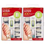 Kiss 100 Full Cover Nails Long Square (2 Pack)