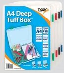 4 x A4 Deep Clear Tuff Storage Box Multi-Purpose Organiser Utility File