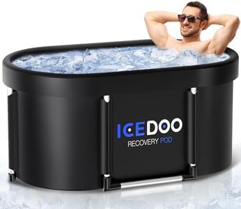 Wxtkkom New Upgrade XL 139-Gallon Oval Ice Bath Tub - 6 Layered Portable Bathtub, Foldable with Cover Cold Plunge Tub for Athletes, Home Gym, Outdoor Recovery Use.