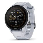 Garmin Forerunner 955 Solar GPS Smart Watch with Solar Charging Capability Customized for Triathletes Long Life Battery White Stone