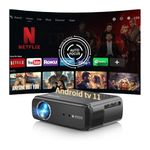 [Netflix Officially & AI Auto Focus] Auto Focus Projector 4K with Wifi & Bluetooth, Portable Native 1080P Smart Video Projector Built in Netflix/YouTube/Prime Video/Millions of apps