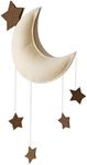 KOOMAGIC Clouds,Moon with Stars Hanging Ornament Pendant Wall Hanging for Kids Play House Play Tent Crib Canopy Nursery Room Kindergarten Baby Shower Party (Moon and Stars)