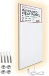 Infrared Wall Heater Panel White 700W Electric Radiant Heat Panel 24x47in. Energy Efficient Space Heater, Wall Mounted Infrared Heater for Indoor Use, Silent Heating Panel for Bathroom, Bedroom