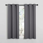 PONY DANCE Curtains for Bedroom Blackout Curtains 2 Panels Eyelet Curtains W 34" x L 54" Drop Noise Reduce Curtains for Living Room Home Office, Grey