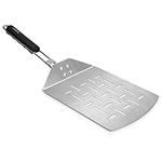 Navaris Stainless Steel Pizza Peel - Pizza Paddle with Folding Handle for Indoor/Outdoor Kitchen Oven Grill Gourmet Pizza Bread Baking 46 x 18 cm