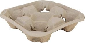 HOT BARGAINS 90 X 4 Cup Carrier Tray Biodegradable Disposable Cup Holders for Takeaway Hot and Cold Drinks (PACK of 90)