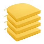 FarmaishOutdoor Chair Cushions for Patio Furniture - Patio Chair Cushions Set of 4 - Waterproof Round Corner Outdoor Seat Cushions 18"X18"X2", (Yellow)