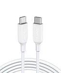 60W 6ft, Anker Powerline III USB-C to USB-C Cable 2.0, USB C Charger Cable for MacBook Pro 2020, iPad Pro 2020, Switch, Samsung Galaxy S20 Plus S9 S8 Plus, Pixel, and More (White)