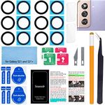 2PCS Soaosdr Original Back Rear Camera Lens Glass Replacement for Galaxy S21 6.2 inch and S21+ 6.7 inch with Lens Protective Film+pre-Installed Adhesive+Reparing Toolkit+Installation Manual