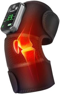 Cordless Knee Massager with Heat and Vibration, Knee Heating Pad for Knee, Heated Knee Brace, Heated Knee Massager, Heated Knee Wrap, Electric Knee Massage Black 1 Pack