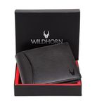 WildHorn RFID Protected Leather Wallet for Men, Jade Black