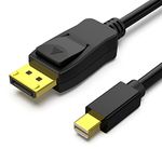 BENFEI Mini DisplayPort to DisplayPort 1.8 Meter Cable, Mini DP(Thunderbolt Compatible) to DP Male to Male Cable Gold-Plated Cord, Supports 4K@60Hz, 2K@144Hz