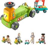 ​Fisher-Price Laugh & Learn Baby & Toddler Learning Toy, 4-in-1 Farm to Market Tractor Ride-On with Pull Wagon, Multilanguage Version