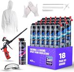 Spray Foam Insulation Kit (6 PK Kit-23oz) Expanding Foam Sealant, Spray Insulation Foam, Closed Cell Spray Foam Heat Acoustic Insulation, High Density Spray Foam, Cleaner, Foam Gun
