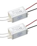 Lustaled 24V 12W LED Power Supply, IP67 Waterproof DC 24V 0.5A LED Driver Transformer 110V AC to 24V DC Constant Voltage Converter for LED Strip Lights, Cabinet Light and Outdoor Lighting (2-Pack)