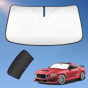 Sun Shade Sunshade for Ford Mustang 2015-2024 Windshield Cover, 2-Layers Sun Shield 240T Silver Coating Sun Visor Foldable Window Shade Blocks UV Rays Car Accessories (NOT for Mach-E)