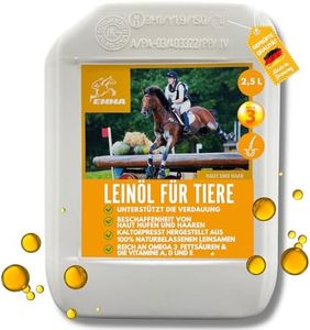 Huile de Lin Chevaux Chiens Chats I Huile Barf I Huile de Lin Cheval Huile Oméga 3 I Acides Gras 3 6 I pressée à Froid 100% Pelage Brillant Peau Digestion Métabolisme Huile de Lin Chiens Chevaux 2,5L