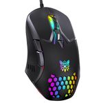 Gaming Mouse, Wired PC Entry Level Mouse with RGB Backlit and Adjustable DPI, Ergonomic Optical Laptop Office Mouse, Computer Gamer Mouse with 7 Responsive Buttons for Windows/Mac/Linux/Chrome