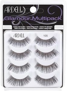 Ardell Glamour False Eyelashes Multipack 105 - Lightweight, Natural Volume Lashes, Comfortable, Easy to Apply, 4 Pairs, 1-Pack