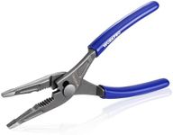 WORKPRO Long Nose Slip Joint Pliers, 8'' Needle Nose Pliers with Comfortable Grip Handles, 3-Zone Serrated Jaw Forged from Premium CR-V Steel for Clamping, Tightening and Loosening