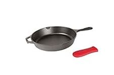Lodge Cast Iron Skillet with Red Si