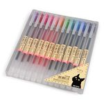 bouti1583 Gel Pens [0.5mm] 12 Colors Pack Ink Ball Point Pen For Office School Stationery Supply