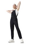 Dolce Crudo Women's Black High Rise Clean Look Regular Stretchable Skinny Denim Dungaree with Pockets (DOSS20DEN04-48-62_Black _32)