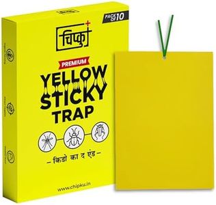 Chipku Yellow Sticky Traps – 10 Rectangle Traps | Eco-Friendly Insect Catchers for Gnats, Aphids & Whiteflies | Long-Lasting, Non-Toxic Plant Protection