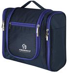 Hanging Toiletry Bag Extra Large Capacity | Premium Travel Organizer Bags for Men and Women | Durable Waterproof Nylon Bathroom, Shower, Makeup Bag for Toiletries, Cosmetics, Brushes (Dark Blue)