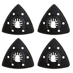 Donkivvy 4 Pcs Triangle Sanding Pads, 93mm 6 Holes Triangular Sanding Pads Compatible with , Craftsman, Fein Multimaster Oscillating Multitool Accessories