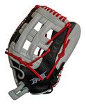 Miken Player Series Slowpitch Softball Glove, 13.5 inch, Left Hand Throw, Red/Grey/Black