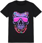 LED T Shirt Sound Activated Glow Sh