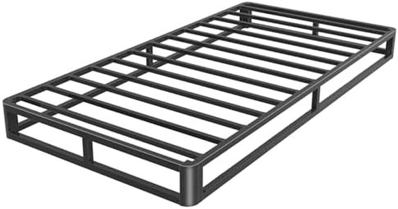 Firpeesy 6 Inch Twin Bed Frame with Round Corner Edges, Low Profile Twin Metal Platform Bed Frame with Steel Slat Support, No Box Spring Needed/Easy Assembly/Noise Free Mattress Foundation